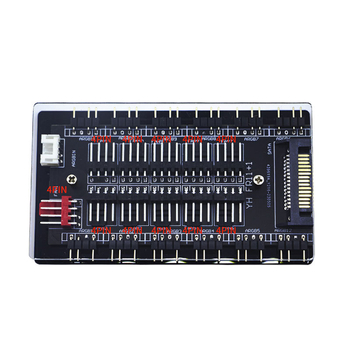Хъб за вентилатори на корпуса, 11-канален ARGB 5V/3Pin, PWM контрол на температурата, синхронно осветление