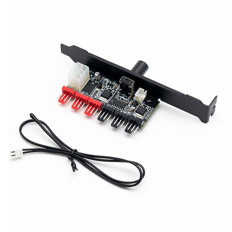 Хъб за вентилатори на корпуса, 11-канален ARGB 5V/3Pin, PWM контрол на температурата, синхронно осветление