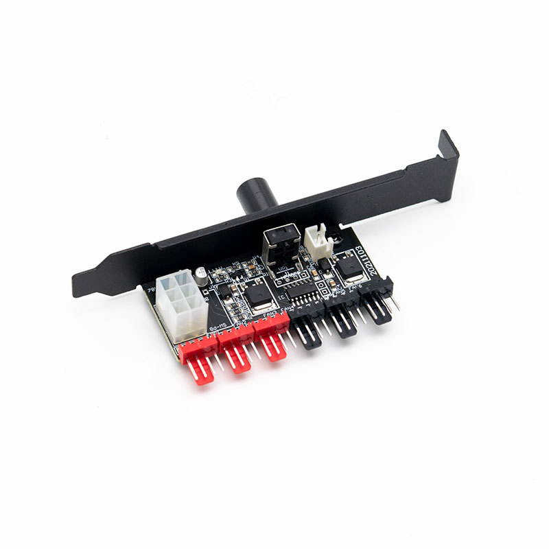 Хъб за вентилатори на корпуса, 11-канален ARGB 5V/3Pin, PWM контрол на температурата, синхронно осветление