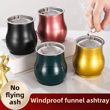 Nerūdijančio plieno cilindro peleninė, matinė apdaila, atspari kritimui, vėjo atspari, su laikymo funkcija