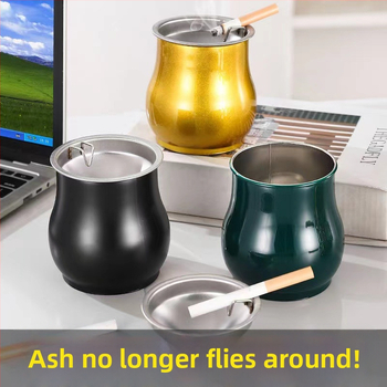 Nerūdijančio plieno cilindro peleninė, matinė apdaila, atspari kritimui, vėjo atspari, su laikymo funkcija