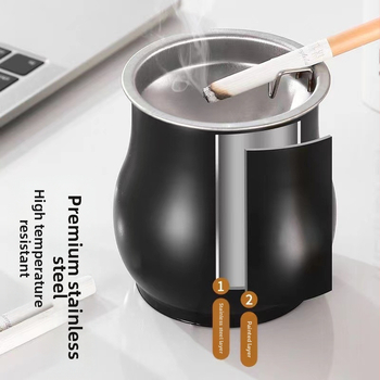 Nerūdijančio plieno cilindro peleninė, matinė apdaila, atspari kritimui, vėjo atspari, su laikymo funkcija