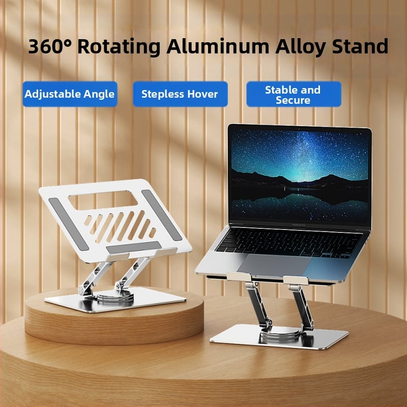 Nešiojamojo kompiuterio ir planšetinio laikiklis - pasukamas, reguliuojamas, sulankstomas, nešiojamas, aliuminio lydinys