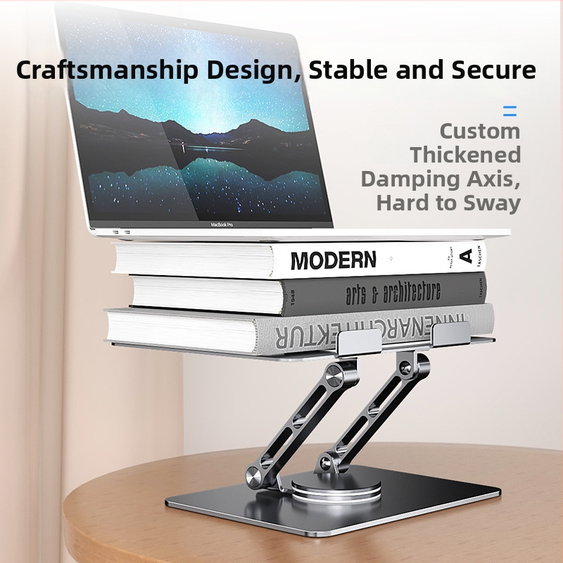 Стойка за лаптоп и таблет - въртяща се, регулируема, сгъваема, преносима, алуминиева сплав