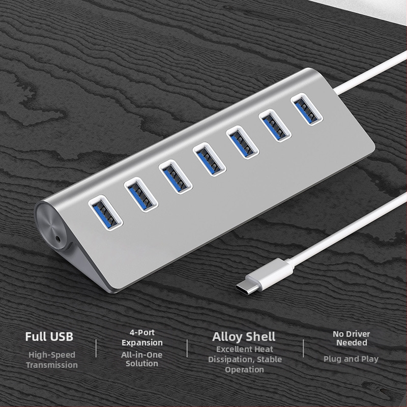 7-portový USB 3.0 hub s DC napájaním | USB 3.0 rozhranie | rýchlosť 5 Gbps | 30 cm kábel
