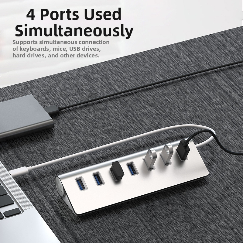7-portový USB 3.0 hub s DC napájaním | USB 3.0 rozhranie | rýchlosť 5 Gbps | 30 cm kábel