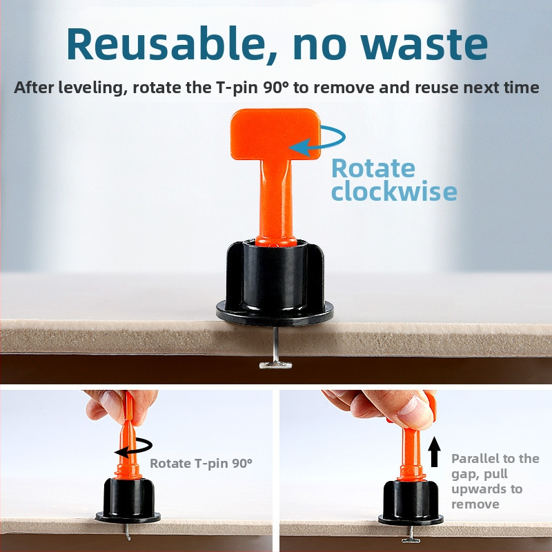 Нивелир за плочки, Т-образен тип, пластмасов клип, помощник за позициониране при полагане на подови и стени — Chuanxing