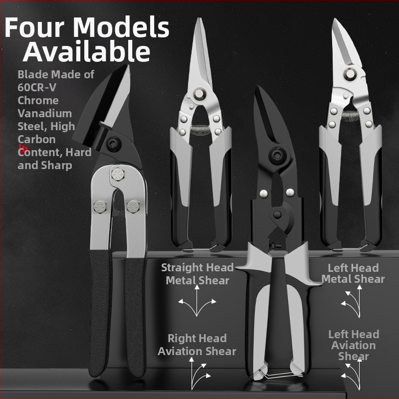 Pramoninės metalinės žirklės – daugiapraktiškos aviacinės žirklės plieninėms lakštams, Oudisi