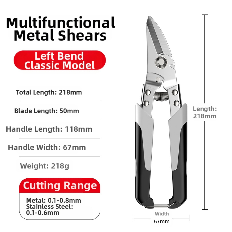 Pramoninės metalinės žirklės – daugiapraktiškos aviacinės žirklės plieninėms lakštams, Oudisi
