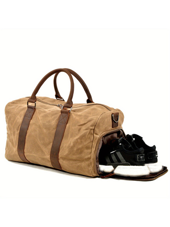 Geantă de sport din pânză cu compartiment uscat/umed, 20-35L, MAKETINA, geantă de călătorie vintage