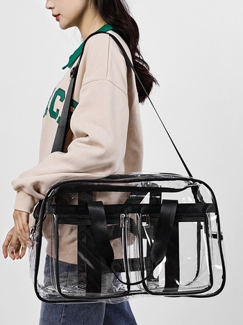 Τσάντα ταξιδιού για γυμναστική και γιόγκα, PVC υλικό, αδιάβροχη και ανθεκτική στη φθορά, αστικό μινιμαλιστικό στυλ, μονοχρωματικό σχέδιο.