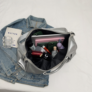 Ντουφελ τσάντα ταξιδιού με μεγάλη χωρητικότητα 20–35L, PU ύλικό, αναπνεύσιμη, εκτύπωση με γράμματα, street-style σχεδίαση