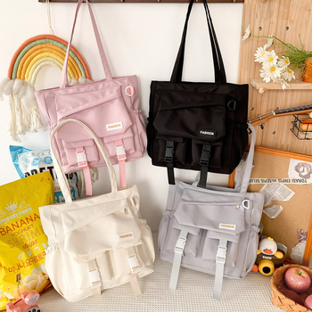 Tote τσάντα Kuoqia, αστικός μίνιμαλιστικός σχεδιασμός, PU υλικό, οριζόντιο τετράγωνο σχήμα, άνοιγμα με φερμουάρ και εσωτερική θήκη με φερμουάρ