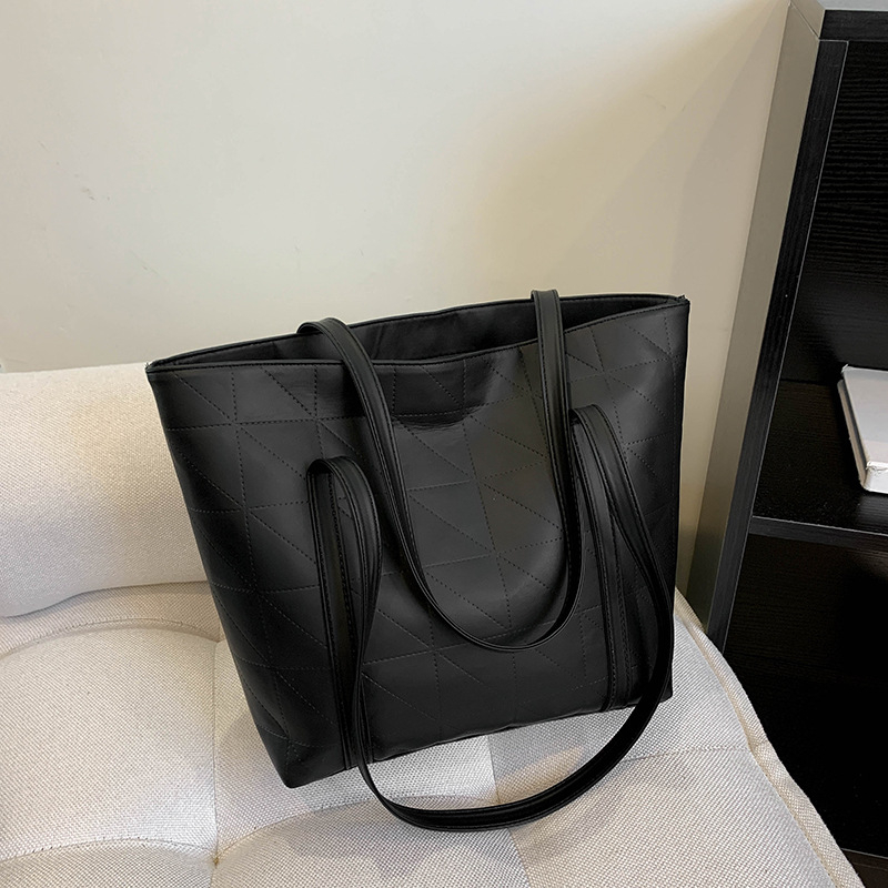 Geantă mică pătrată din PU, cu fermoar, buzunar interior cu fermoar, formă de geantă de cumpărături, bretele duble