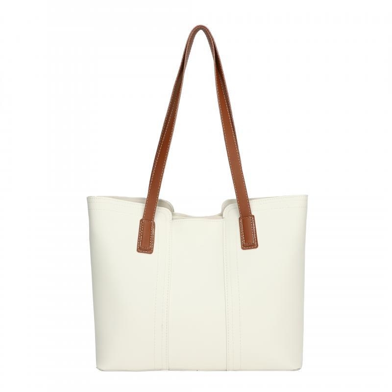 Geantă mică pătrată din PU, cu fermoar, buzunar interior cu fermoar, formă de geantă de cumpărături, bretele duble