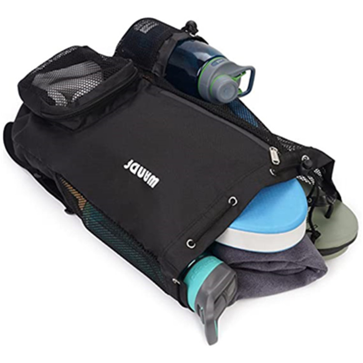 Δικτυωτό σακίδιο με κορδόνι, με τσάντα για παπούτσια και λαβή για γυμναστήριο, παραλία και ταξίδια — Μεταξοτυπία εκτύπωσης