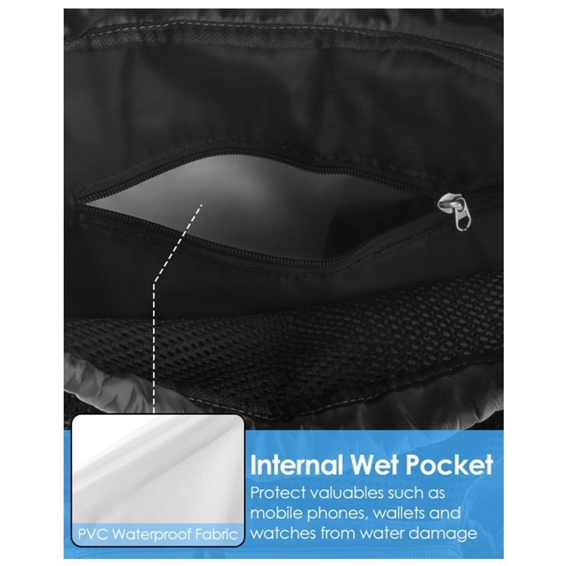 Δικτυωτό σακίδιο με κορδόνι, με τσάντα για παπούτσια και λαβή για γυμναστήριο, παραλία και ταξίδια — Μεταξοτυπία εκτύπωσης