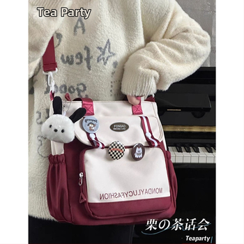 Нейлонова Tote чанта, свеж и сладък стил, за ежедневна употреба, лято 2024