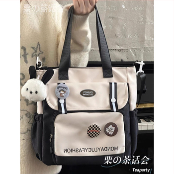 Нейлонова Tote чанта, свеж и сладък стил, за ежедневна употреба, лято 2024