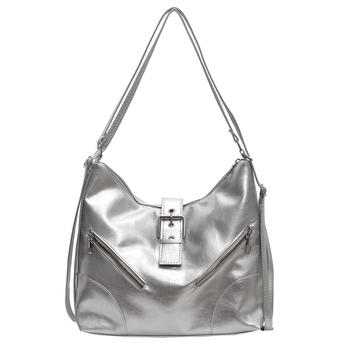 Γυναικεία PU Tote τσάντα — Στυλ δρόμου, Μεγάλη χωρητικότητα, Φερμουάρ, Οριζόντιο τετράγωνο σχήμα