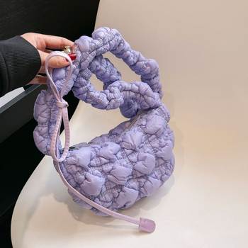 Τσάντα στον ώμο από Oxford ύφασμα, στυλ Tote, μορφή dumpling, φερμουάρ, επένδυση πολυεστέρα