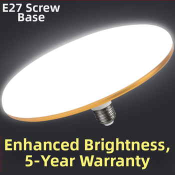 Λαμπτήρας LED σε σχήμα ιπτάμενου δίσκου με βάση E27, 80W, 220V, αλουμινένιο περίβλημα