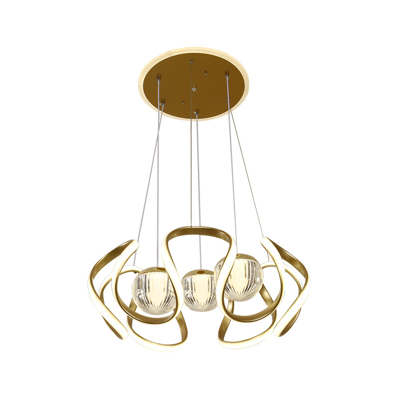 LED κρεμαστό φως τραπεζαρίας, μοντέρνος μινιμαλιστικός nordic στυλ, σιδερένιο κρεμαστό, LED πηγή, ακρυλικό σώμα, πολλαπλών κεφαλών