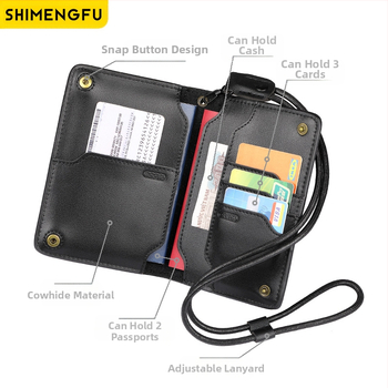 Θήκη Διαβατηρίου – Γνήσιο Δέρμα, Δίπλο Δέρμα Βοδινού, Μονόχρωμο Σχέδιο, Ουδέτερο Φύλο, Στυλ Επιχειρηματικού Ταξιδιού, Επεκτάσιμη με Αποθήκευση