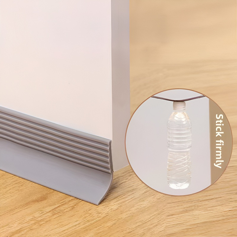 1 ролка самозалепваща силиконова уплътнителна лента за дъното на врата, подходяща за различни типове врати.