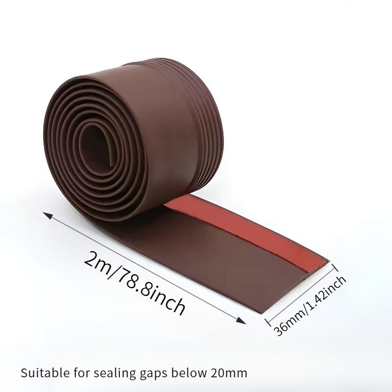 1 ролка самозалепваща силиконова уплътнителна лента за дъното на врата, подходяща за различни типове врати.