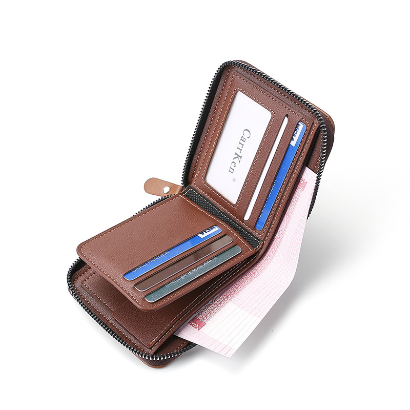 Vyrų kompakti PU odos piniginė, miesto paprastumas, CarrKen, 2023 m. pavasaris