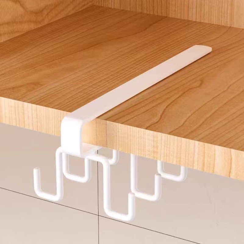 Geležinis virtuvės sieninis kabliukas su dviejų eilių laikikliu, be gręžimo, 5 kg apkrova, šiuolaikinis minimalistinis dizainas