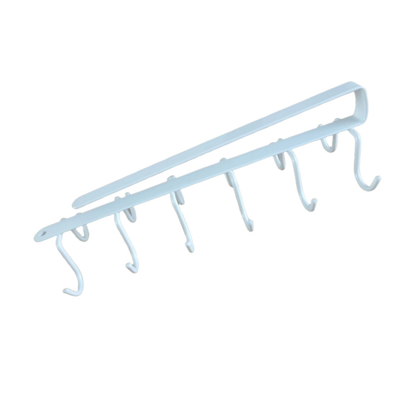 Geležinis virtuvės sieninis kabliukas su dviejų eilių laikikliu, be gręžimo, 5 kg apkrova, šiuolaikinis minimalistinis dizainas