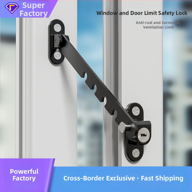 Jiasibei περιοριστής πόρτας και παραθύρου από ανθρακούχο χάλυβα και ασφαλές κλείδωμα – FT903/FT904, αντιανεμικό στήριγμα