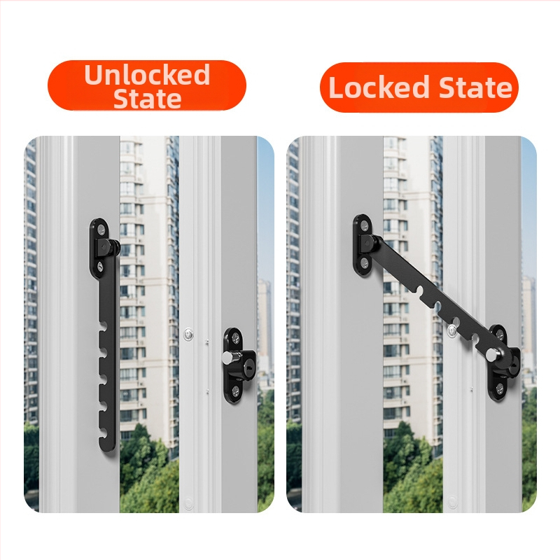 Jiasibei карбонова стомана ограничител за врати и прозорци и безопасен заключващ механизъм – FT903/FT904, ветроустойчив държач