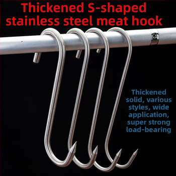 Nerūdijančio plieno daugiafunkcinė pakabinama kabė su dvigubu kabliu, 10 kg apkrova, 5 vnt., virtuvės mėsai kabinti