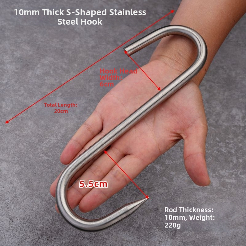 Nerūdijančio plieno daugiafunkcinė pakabinama kabė su dvigubu kabliu, 10 kg apkrova, 5 vnt., virtuvės mėsai kabinti