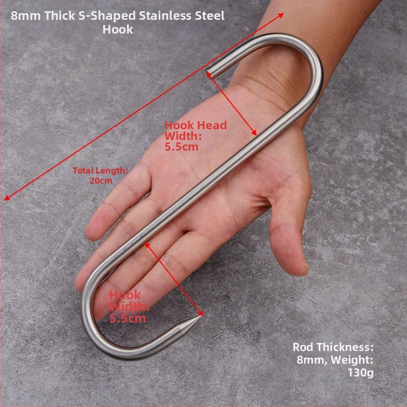 Nerūdijančio plieno daugiafunkcinė pakabinama kabė su dvigubu kabliu, 10 kg apkrova, 5 vnt., virtuvės mėsai kabinti