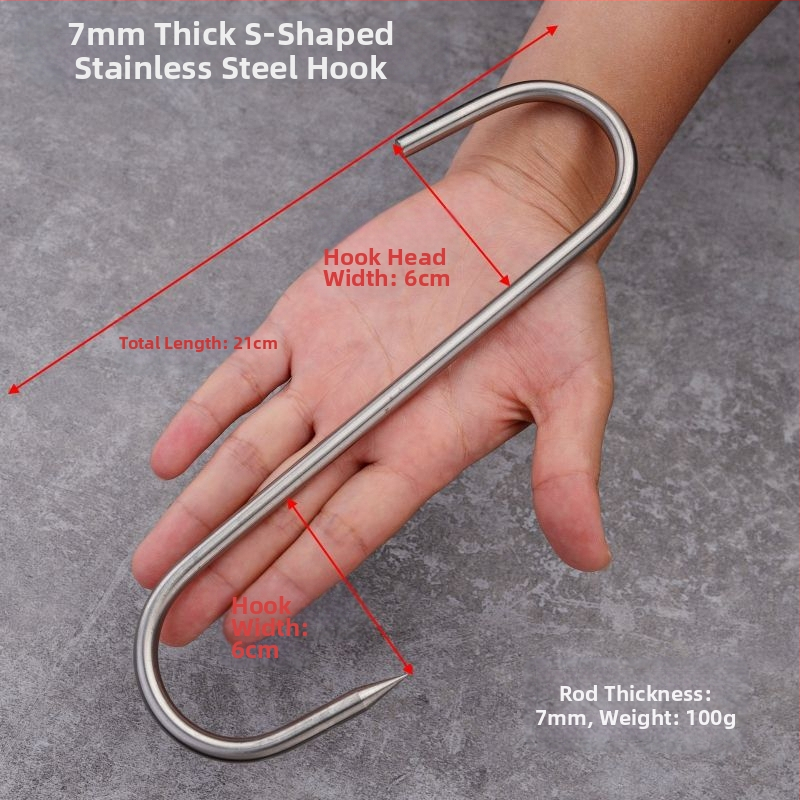 Nerūdijančio plieno daugiafunkcinė pakabinama kabė su dvigubu kabliu, 10 kg apkrova, 5 vnt., virtuvės mėsai kabinti