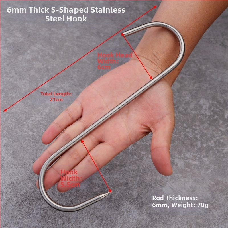 Nerūdijančio plieno daugiafunkcinė pakabinama kabė su dvigubu kabliu, 10 kg apkrova, 5 vnt., virtuvės mėsai kabinti