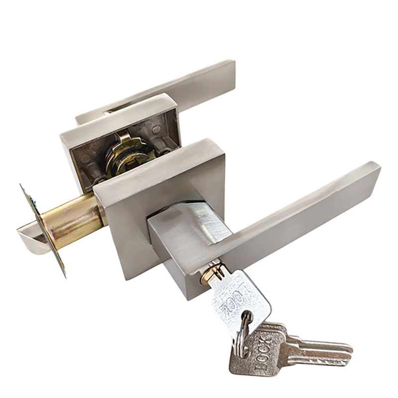 Brava za vrata s ručkom od aluminijske legure – kvadratno kućište, čvrsta izvedba, tro-polni mehanizam, za spavaće sobe i kupaonice