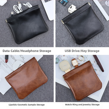 Zhan Jie PU Δερμάτινη Κυβική Τσάντα Αποθήκευσης – Πολυλειτουργική Θήκη Καλλυντικών & Αξεσουάρ, Στυλ Light Luxury