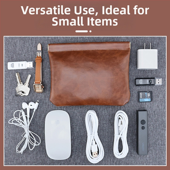 Zhan Jie PU Δερμάτινη Κυβική Τσάντα Αποθήκευσης – Πολυλειτουργική Θήκη Καλλυντικών & Αξεσουάρ, Στυλ Light Luxury