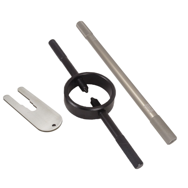 Elülső villaolaj-injektáló 3 részes szerszámkészlet motorkerékpárhoz: tartalmazza a villa rugó nyomó és deflációs eszközt; anyag: műanyag+fém