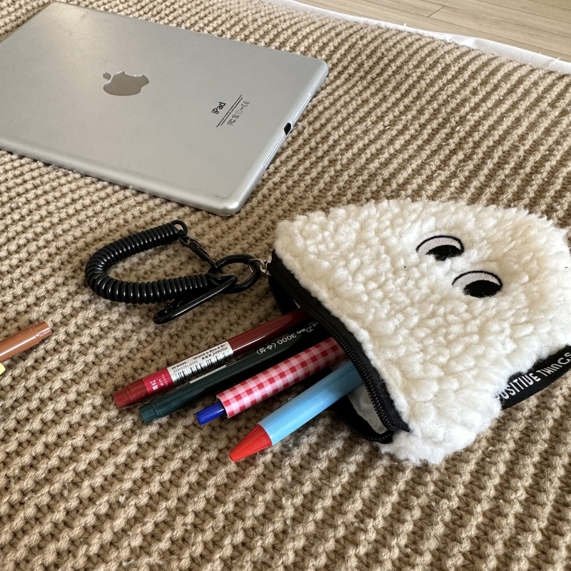 Pliušinė monetų piniginė ryžių kamuoliuko formos su užtrauktuku, mini trikampio formos rankinė, gaivus ir saldus stilius, poliesterio pamušalas