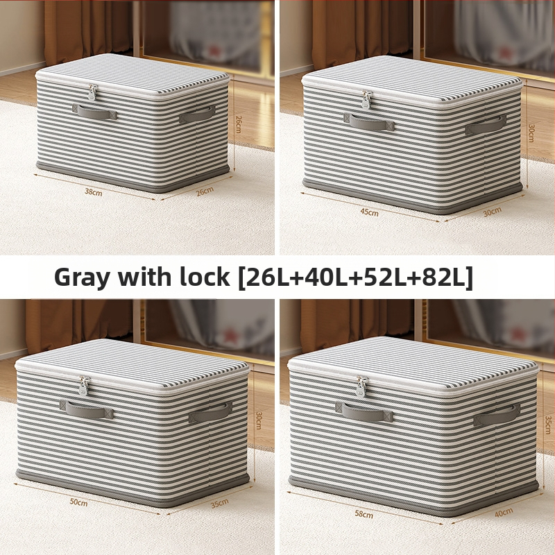 Neausto audinio laikymo dėžė su užtrauktuku, sulankstoma ir nešiojama spintoje, talpa 70–80 L