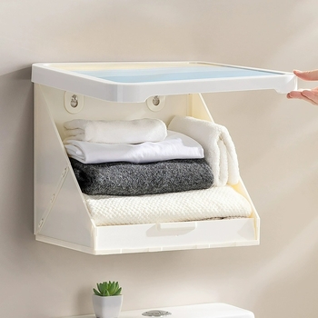 Sieninis vonios baldų drabužių spintelė, atspari vandeniui, be gręžimo, sulankstoma, iš plastiko, šiuolaikinio minimalistinio stiliaus.