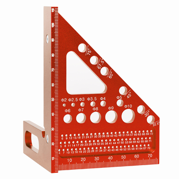 Алуминиева сплав дървообработваща линейка за чертане със триъгълник и ъглов измервател