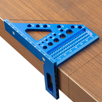 Алуминиева сплав дървообработваща линейка за чертане със триъгълник и ъглов измервател