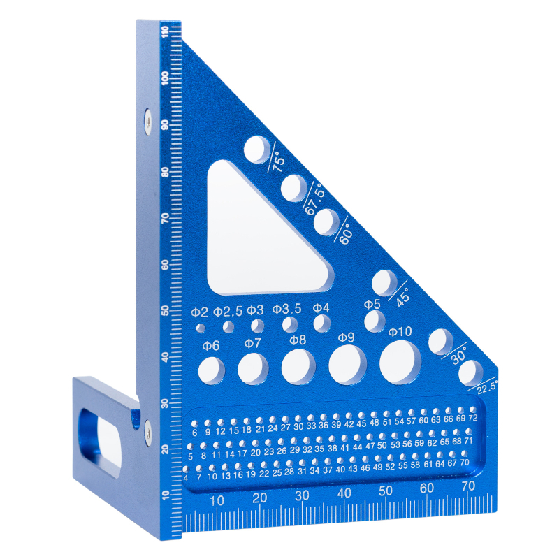 Алуминиева сплав дървообработваща линейка за чертане със триъгълник и ъглов измервател